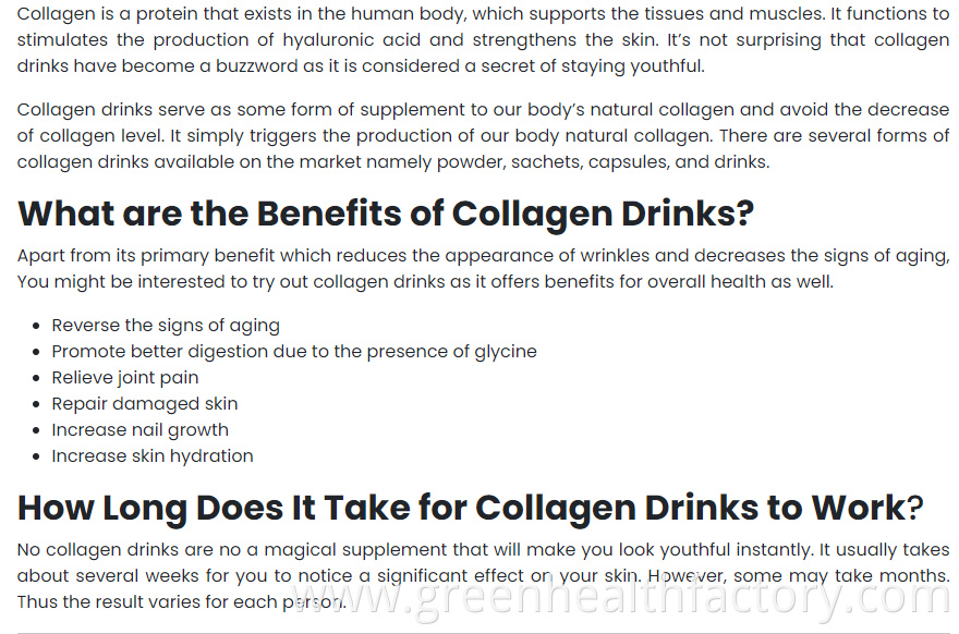 OEM/ODM Vegan Skin Whitening collagen drink edible bird nest collagen drink
